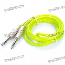 6.35mm Male to 6.35mm Male Audio Cable - Fluorescent Green (150CM-Length)