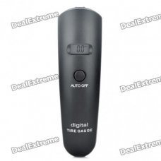 0.6" LCD Digital Tire Pressure Gauge - Black (1 x CR2032)