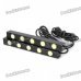 5W 10000K 350-Lumen 5-LED Bluish White Light Car Daytime Running Lamps (Pair / DC 12V)