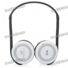 i91 Rechargeable Bluetooth V2.1=EDR MP3 Player Stereo Headset w/ FM / Microphone / TF - White