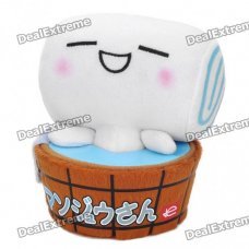 Cute Manjukun Cartoon Doll Toy with Suction Cup - White + Brown