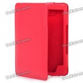 Stylish PU Leather Protective Carrying Case for Kindle 4 - Red