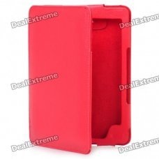 Stylish PU Leather Protective Carrying Case for Kindle 4 - Red