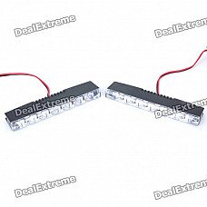 0.5W 6-LED White Light Car Daytime Running Lamps (Pair / DC 12V)