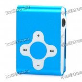 Rechargeable Clip-On Screen Free MP3 Player w/ TF Slot / 3.5mm Jack - Blue