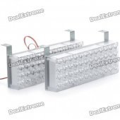 5W 30-Lumen 48-LED Blue / Red Light Car Flash Warning Lamps (DC 12V / Pair)
