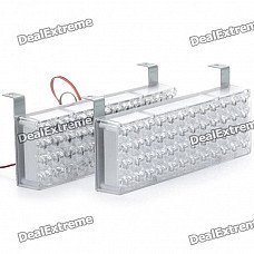 5W 30-Lumen 48-LED Blue / Red Light Car Flash Warning Lamps (DC 12V / Pair)