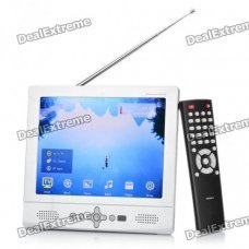 Portable 8" Color TFT LCD TV w/ SD / USB - Silver (800 x 600) Portable 8" Color TFT LCD TV w/ SD / USB - Silver (800 x 600)