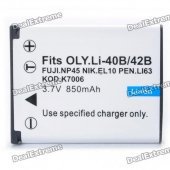 Replacement LI-40B/42B "1200mAh" Battery for Li-42B/Pentax D-Li63/Fuji NP-45/EN-EL10 + More