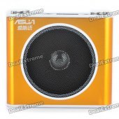 ASUA 1.0" LCD Multi-Function MP3 Player Megaphone Voice Amplifier with FM / TF / Mic Jack (Gold)