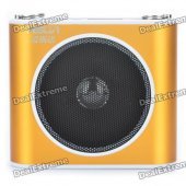 ASUA 1.0" LCD Multi-Function MP3 Player Megaphone Voice Amplifier with FM / TF / Mic Jack (Gold)