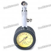 Professional 8mm Tire Pressure Gauge w/ Michelin Pattern - Black + Silver + Yellow