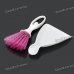 Car Air Outlet Vent Clean Brush + Dustpan Set - White + Deep Pink