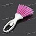 Car Air Outlet Vent Clean Brush + Dustpan Set - White + Deep Pink