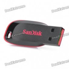 Genuine SanDisk USB 2.0 Flash Drive - Black + Red (8GB)