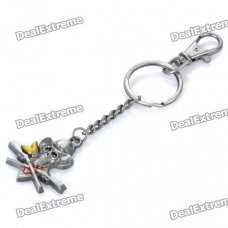 Cool Zinc Alloy Pirate Skull Pendant Keychain