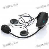 BT Interphone + Handsfree Bluetooth for Motorcycle / Skiing Helmet (5-Hour Talk/500M-Transmission)