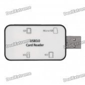 4-in-1 USB 3.0 Card Reader - Black + White