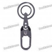Dual Rings Shaped Zinc Alloy Rhinestone Keychain