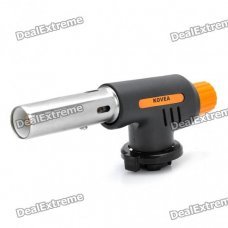 Butane Jet Torch Flamethrower Lighter - Silver + Black + Orange Butane Jet Torch Flamethrower Lighter - Silver + Black + Orange