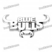 Decorative Bull Head Style Car Sticker - Silver