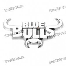 Decorative Bull Head Style Car Sticker - Silver