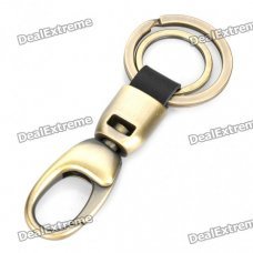 Stylish Zinc Alloy Dual Rings Keychain - Random Color