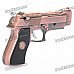 Cool Gun Pistol Style Zinc Alloy Windproof Butane Jet Torch Lighter with Red Laser - Copper
