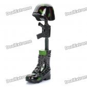 Creative Army Cap Shoe Gun Combo Shaped Butane Gas Desktop Windproof Lighter