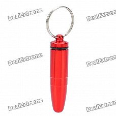 Aluminum Alloy Bullet Style Keychain with Small Gadgets Holder - Random Color
