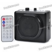 Rechargeable Multi-Function MP3 Player Megaphone Voice Amplifier w/ Mic / TF / USB / FM - Black