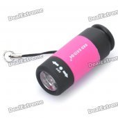 USB Rechargeable 1-LED Flashlight w/ Money Detector / Compass / TF Card Reader - Black + Magenta