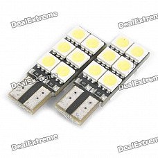 T10 2.5W 6500K 168-Lumen 12x5050 SMD LED White Light Lamps for Car (12V / Pair) T10 2.5W 6500K 168-Lumen 12x5050 SMD LED White Light Lamps for Car (12V / Pair)