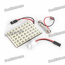 24W 576-Lumen 48x1206 LED White Light Car Dome Lamp w/ T10 & SV85 Connectors (DC 12V)