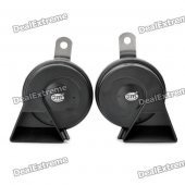 Auto Parts Car Electric Fanfare Horn Speaker - Black (Pair/12V)