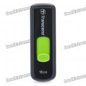 Genuine Transcend Jetflash500 Sliding Type USB2.0 Flash Drive - Black + Green (16GB)