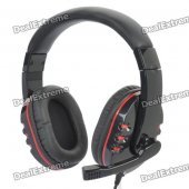 Kanen Stereo Headphone w/ Microphone - Red + Black (3.5mm Jack / 210cm-Length)