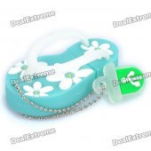 Cute Slippers Style USB Flash Drive with Chain - Blue (16GB)