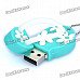 Cute Slippers Style USB Flash Drive with Chain - Blue (16GB)