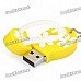 Cute Slippers Style USB Flash Drive with Chain - Yellow (16GB)