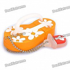 Cute Slippers Style USB Flash Drive with Chain - Orange (4GB)