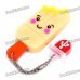 Cute Ice-Lolly Style USB Flash Drive with Chain - Yellow (4GB)