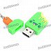 Cute Ice-Lolly Style USB Flash Drive with Chain - Green (16GB)