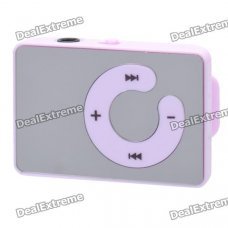 Mirror Rechargeable Clip-On Screen Free MP3 Player w/ TF Slot / 3.5mm Jack - Purple Mirror Rechargeable Clip-On Screen Free MP3 Player w/ TF Slot / 3.5mm Jack - Purple