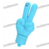 Cute V Gesture Style USB Flash Drive - Blue (8GB)