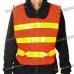 Light Reflective Strips Orange Safety Mesh Vest - Red