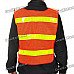 Light Reflective Strips Orange Safety Mesh Vest - Red