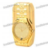 Stylish Windproof Zinc Alloy Butane Lighter w/ Watch / Multi-Color LED Flash (1 x SR626W)