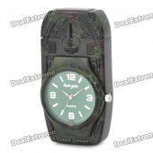 Stylish Cool 2-in-1 Metal Watch + Windproof Gas Lighter - Army Green (1 x SR626W)