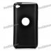 Protective Aluminum Alloy + Silicone Back Case for Ipod Touch 4 - Black